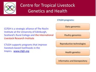 Developing a genomics reference resource on African cattle