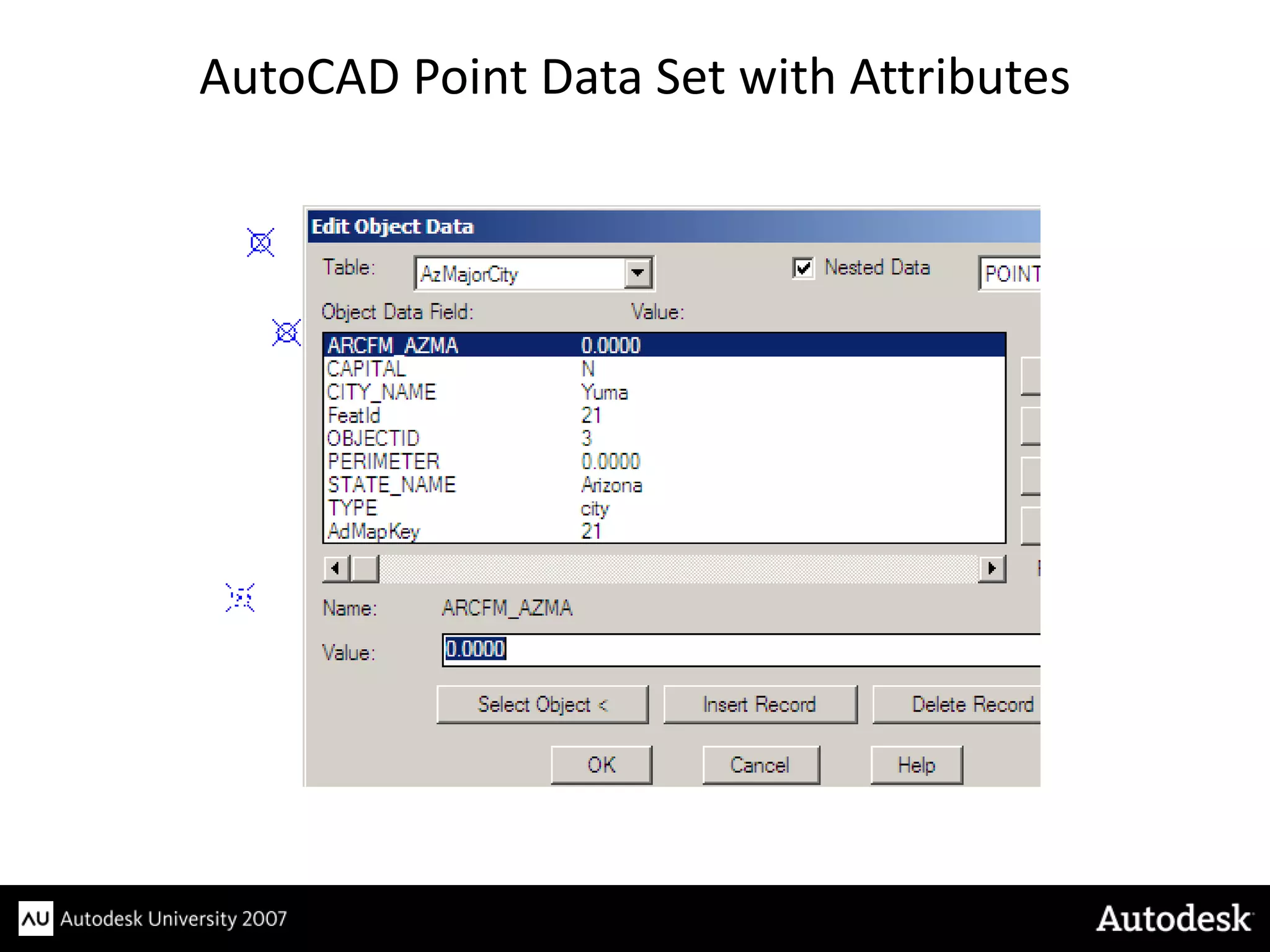 AutoCAD Point Data Set with Attributes
 