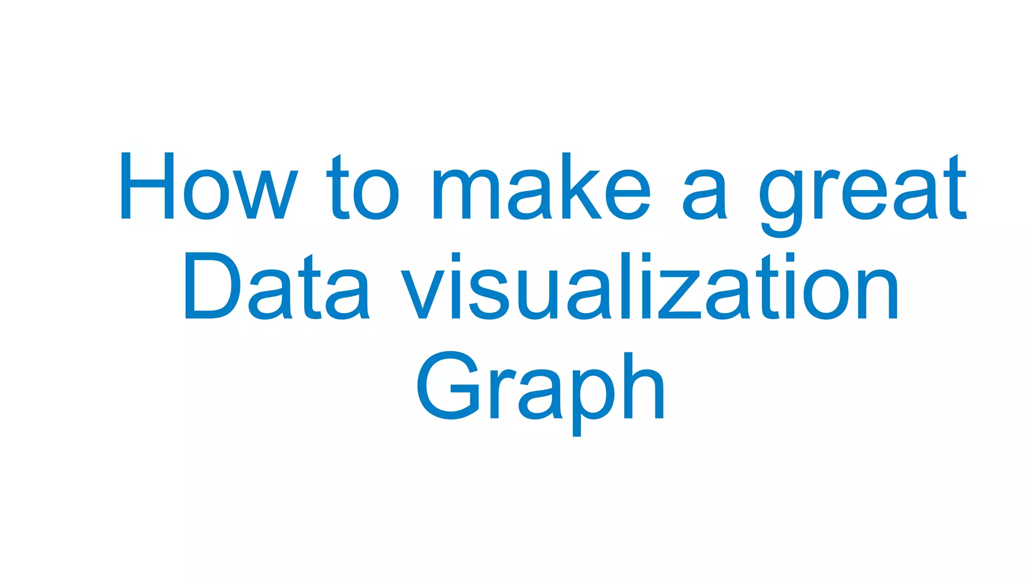 How to make a great
Data visualization
Graph
 