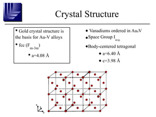 Magnetic Gold; Structure Dependent Ferromagnetism in Au4V | PPT