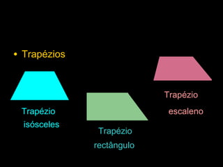 • TrapéziosTrapézios
TrapézioTrapézio
TrapézioTrapézio
TrapézioTrapézio
isóscelesisósceles
rectângulorectângulo
escalenoescaleno
 
