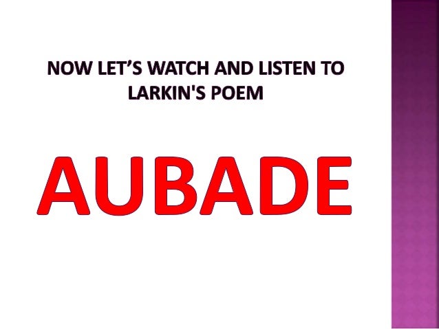 what is an aubade poem