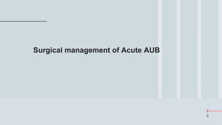7
0
Surgical management of Acute AUB
 