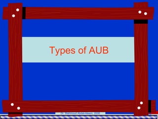 15/4/2006Dr. Mahmoud Abdel-Aleem, 2006
Types of AUB
 