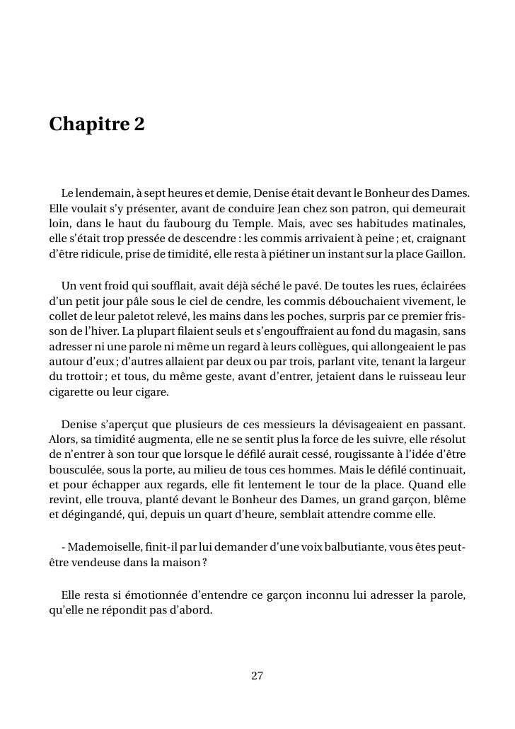 Au Bonheur Des Dames Résumé Détaillé Par Chapitres