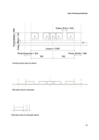 Revit: Famílias paramétricas

Família pronta vista em planta

Bancada vista em elevação

Bancada vista em elevação lateral

10

 