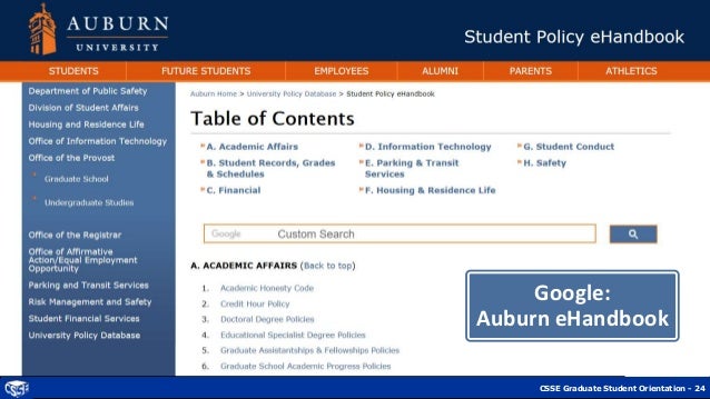 Auburn Csse Graduate Student Orientation