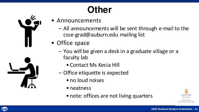 Auburn Csse Graduate Student Orientation