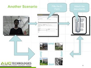 Another Scenario   Fills the E-   Attach the
                       Form       documents




                                         8
                                             8
 
