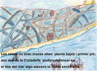 Les cases no eren massa altes: planta baixa i primer pis; així des de la Ciutadella  podien defensar-se si des del mar algú atacava la ciutat sense avís. 