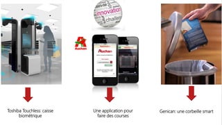 Toshiba Touchless: caisse
biométrique
Genican: une corbeille smartUne application pour
faire des courses
 