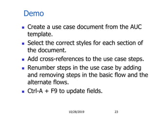 How to Complete a Use Case Templlate with MS Word | PPT