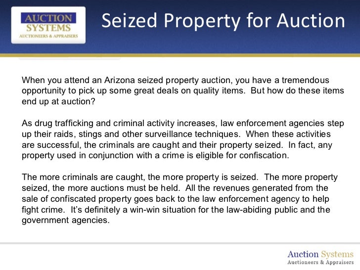 Auction Systems Arizona Seized Property Auction
