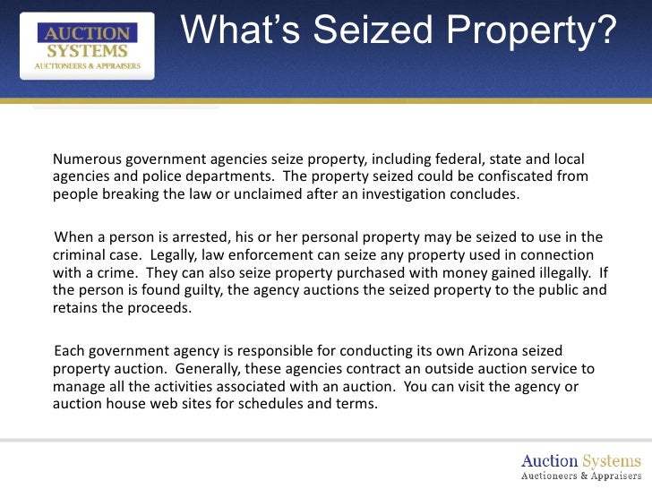 Arizona Seized Property Auction Buying Seized Property at Auction