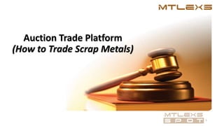 1
E - Trade Platform
(How to Trade Scrap Metals)
 