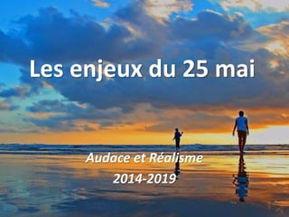 Les enjeux du 25 mai
Audace et Réalisme
2014-2019
 