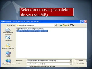 Seleccionemos la pista debe de ser esta MP3