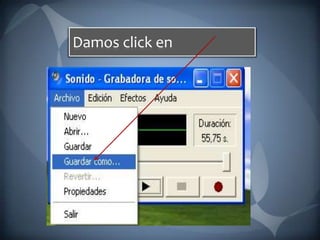 Damos click en 