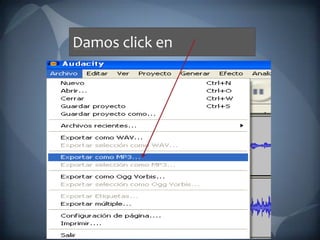 Damos click en 