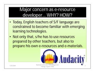 Audacity for Listening and Speaking Material Development