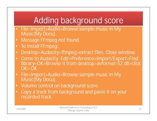 Audacity for Listening and Speaking Material Development