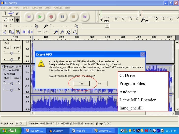 download lame mp3 library audacity