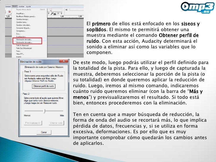 Audacity - Guía para eliminar ruido - Mp3.es