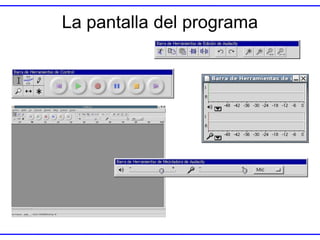 La pantalla del programa

 