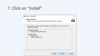 7. Click on “Install”
 