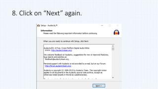 8. Click on “Next” again.
 