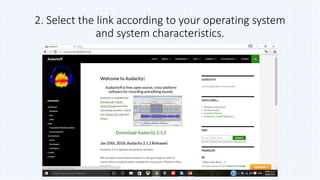 2. Select the link according to your operating system
and system characteristics.
 