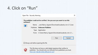 4. Click on “Run”
 