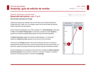Audacity tutorial6 exportacion_a_otros_formatos | PDF