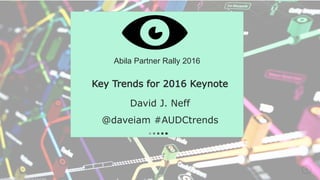 11
Key Trends for 2016 Keynote
David J. Neff
@daveiam #AUDCtrends
Abila Partner Rally 2016
 
