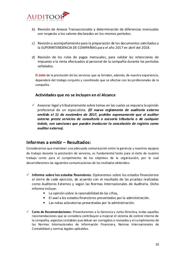 Carta De Presentacion De Servicios Contables En Mexico