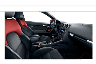 QTT_D_10050_2.tif
Equipamiento de cuero Audi exclusive en cuero Napa fina Rojo Carmesí/Gris Jet con costuras en color de contraste así como inserciones decorativas y mandos Audi exclusive. (La imagen muestra el Audi S3).
 