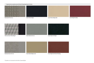 Alcantara/cuero Gris Luz
Cuero Napa fina Negro
Cuero Napa fina Marrón Mustang
Cuero Napa fina Rojo
Tapicerías de los asientos Audi A3/Audi A3 Sportback/Audi A3 Cabrio
Tela Dynamik Gris Luz
Tela Avus/cuero Plata/Negro*
Cuero Vienna Negro
Cuero Vienna Gris Luz
Cuero Vienna Beige Luxor
Cuero Vienna Beige seda
*Consulte a su concesionario Audi sobre su disponibilidad.
 