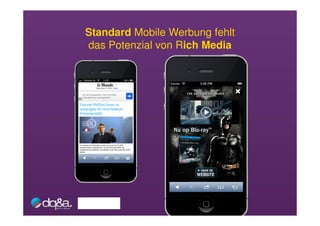 Standard Mobile Werbung fehlt
das Potenzial von Rich Media
 