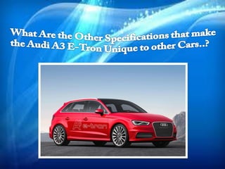 Audi A3 Sportback E Tron