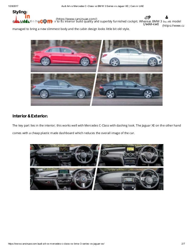 Audi A 4 Bmw 3 Series Mercedes C Class