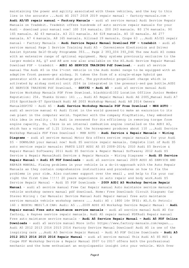 DOWNLOAD audi a5 service manual