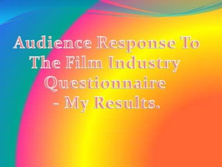 Audience Response To The Film Industry  Questionnaire  - My Results. 