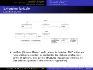 Ontologies étendues pour l'annotation sémantique