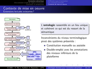 Ontologies étendues pour l'annotation sémantique