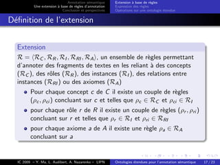 Ontologies étendues pour l'annotation sémantique