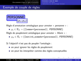 Ontologies étendues pour l'annotation sémantique