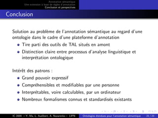 Ontologies étendues pour l'annotation sémantique