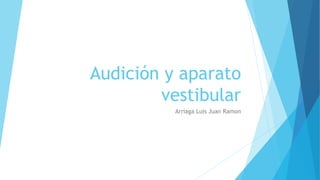 Audición y aparato
vestibular
Arriaga Luis Juan Ramon
 