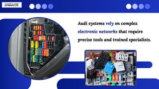 Audi systems rely on complex
electronic networks that require
precise tools and trained specialists.
Audi systems rely on complex
electronic networks that require
precise tools and trained specialists.
 