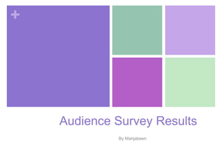 +

Audience Survey Results
By Mahjabeen

 
